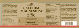 Solgar® Calcium Magnesium Plus Zinc Tablets - Pack of 250