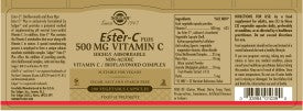 Solgar® Ester-C Plus 500 mg Vitamin C Vegetable Capsules - Pack of 100