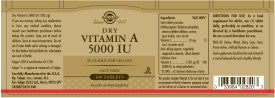 Solgar® Dry Vitamin A 5000 IU Tablets - Pack of 100