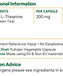 L-Theanine 200mg (30 Capsules)