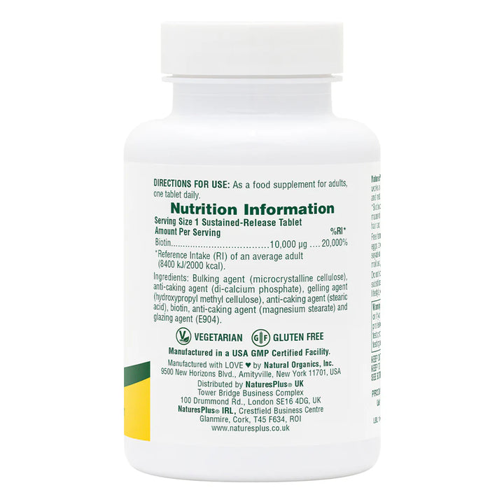 Biotin 10,000 MCG Tablets (90)