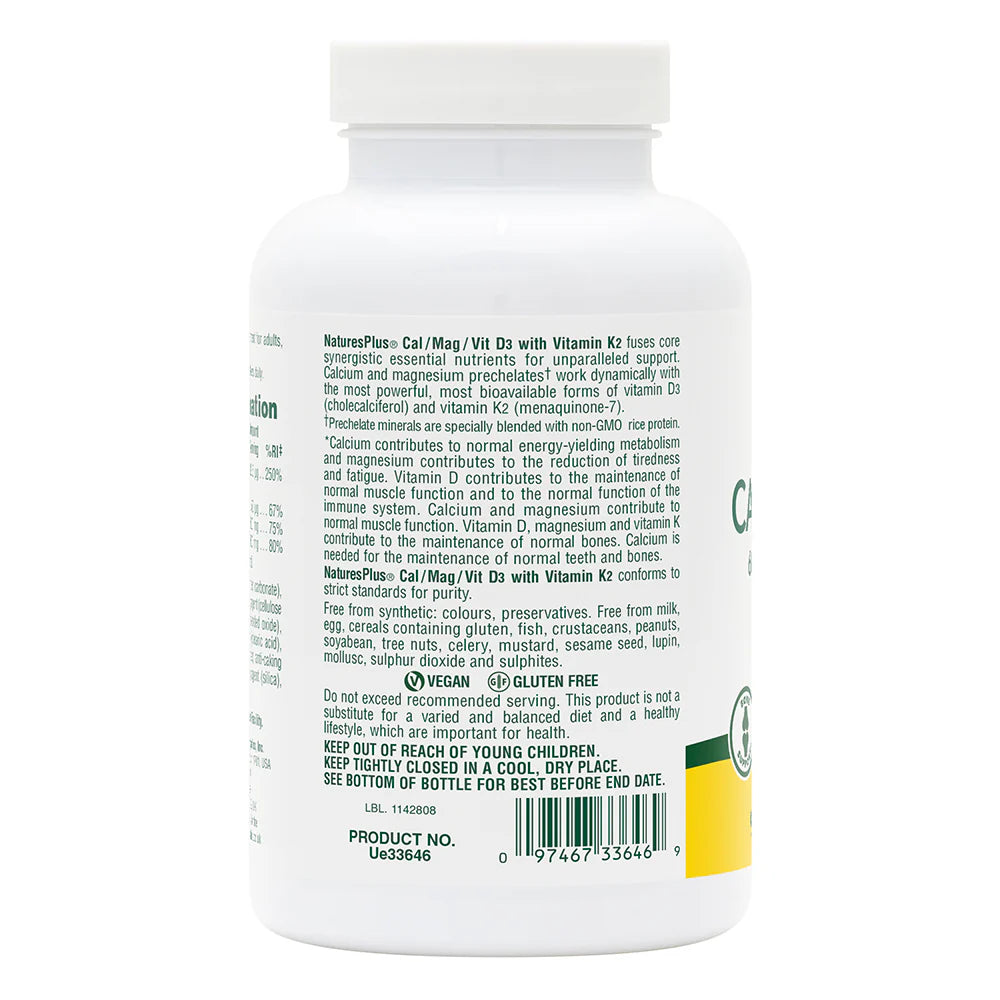 Calcium/Magnesium/Vitamin D3 with Vitamin K2 Tablets (90)